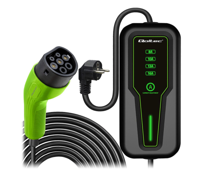 Ładowarka mobilna do EV i PHEV Qoltec Mobilna ładowarka EV z regulacją 2w1 Typ2 (3.5kW, 230V, 4m)